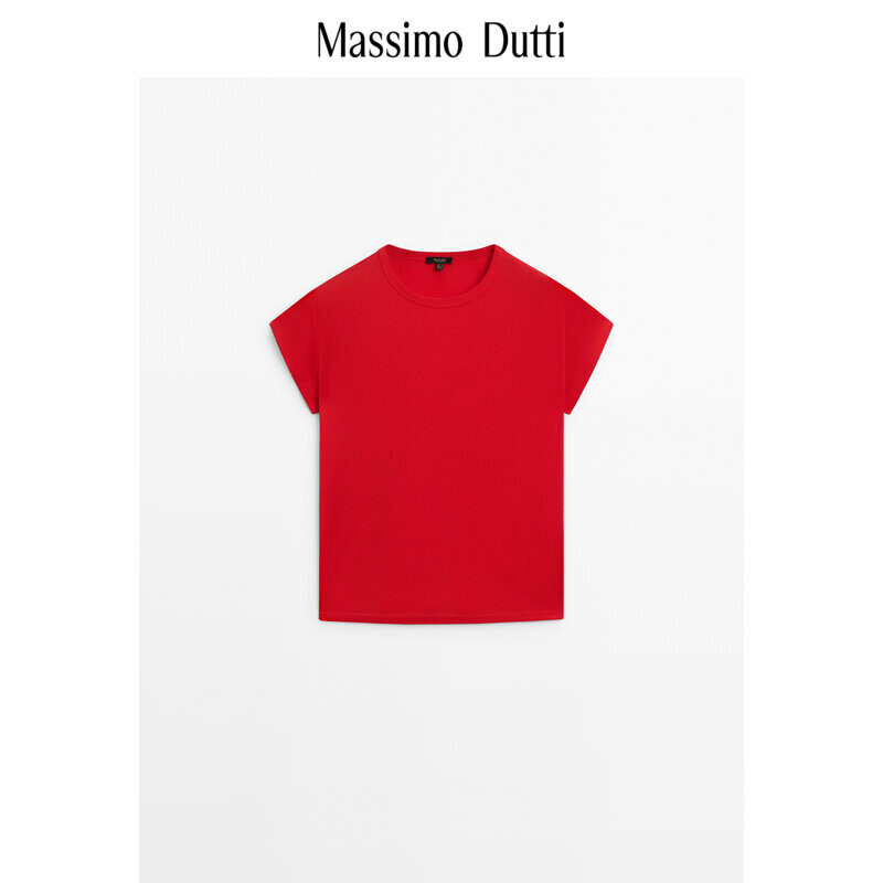 

Футболка женская Massimo Dutti 2024 облегающая, красный