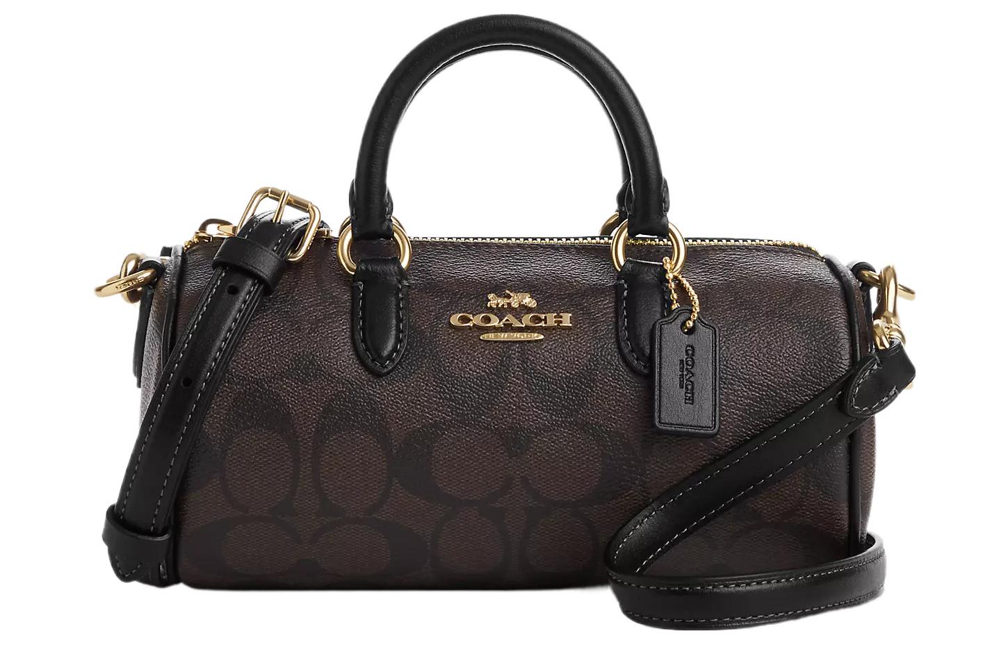 

Кроссбод Lacey из холста с кожаными деталях небольшого размера для женщин темно-коричневый COACH