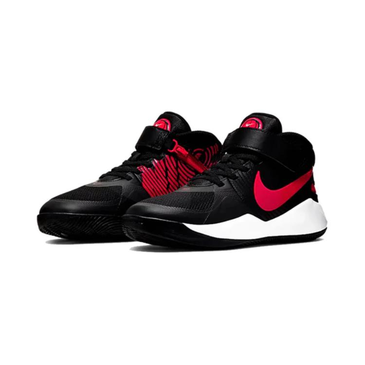 Team Hustle D 9 FlyEase Low Top Детские баскетбольные кроссовки Черный Красный Для детей от 3 до 7 лет Nike — фото 3