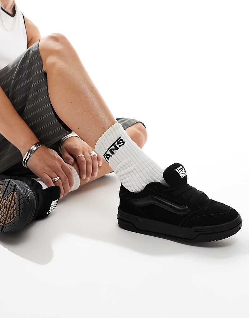 Vans – Hylane – Черные замшевые спортивные туфли на толстой подошве — фото 3
