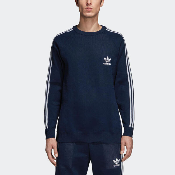 Толстовка originals knit crew 'collegiate navy' Adidas, синий — фото 3