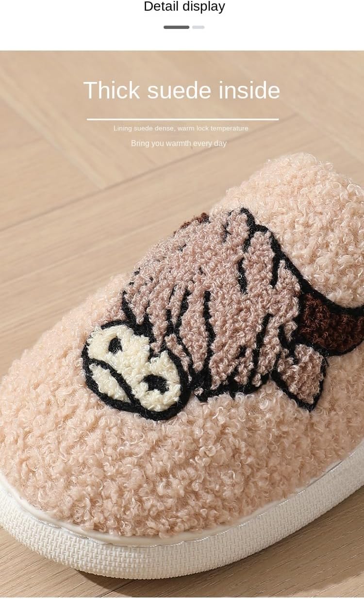 Теплые домашние тапочки Loizziuy Cute коричневого цвета для мужчин и женщин, мягкие пушистые тапочки с эффектом памяти для зимы — фото 4