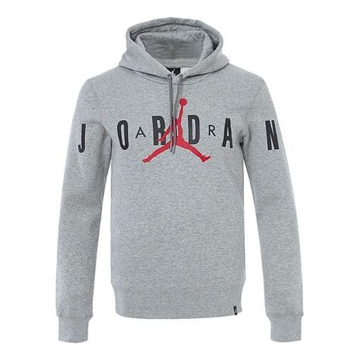 

Толстовка Air Jordan Knit logo Fleece Lined hooded Pullover Gray, серый