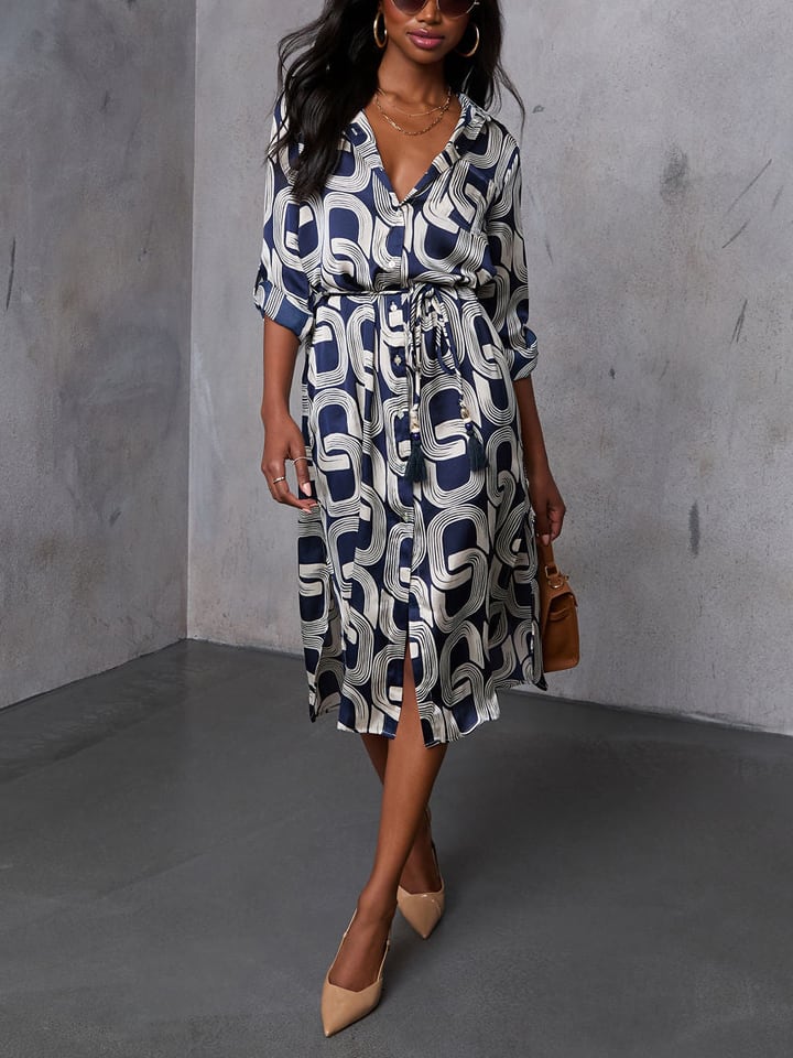 

Платье до колена Milan Kiss, темно-синий/белый