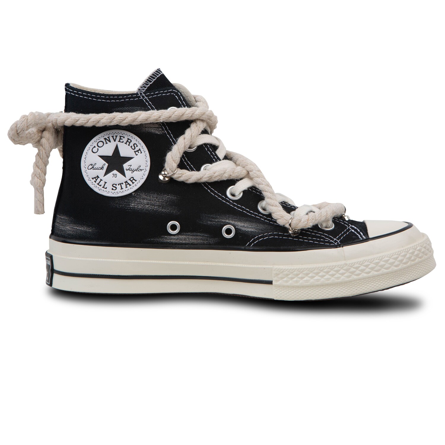 Парусиновые кеды Chuck 70 Унисекс С Высоким Берцем Белого цвета Converse, черный/белый — фото 2