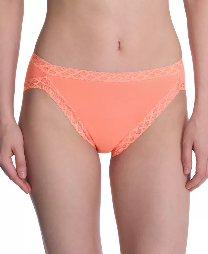 

Трусики-слипы французского кроя из хлопка с кружевной отделкой Bliss 152058 Natori, оранжевый
