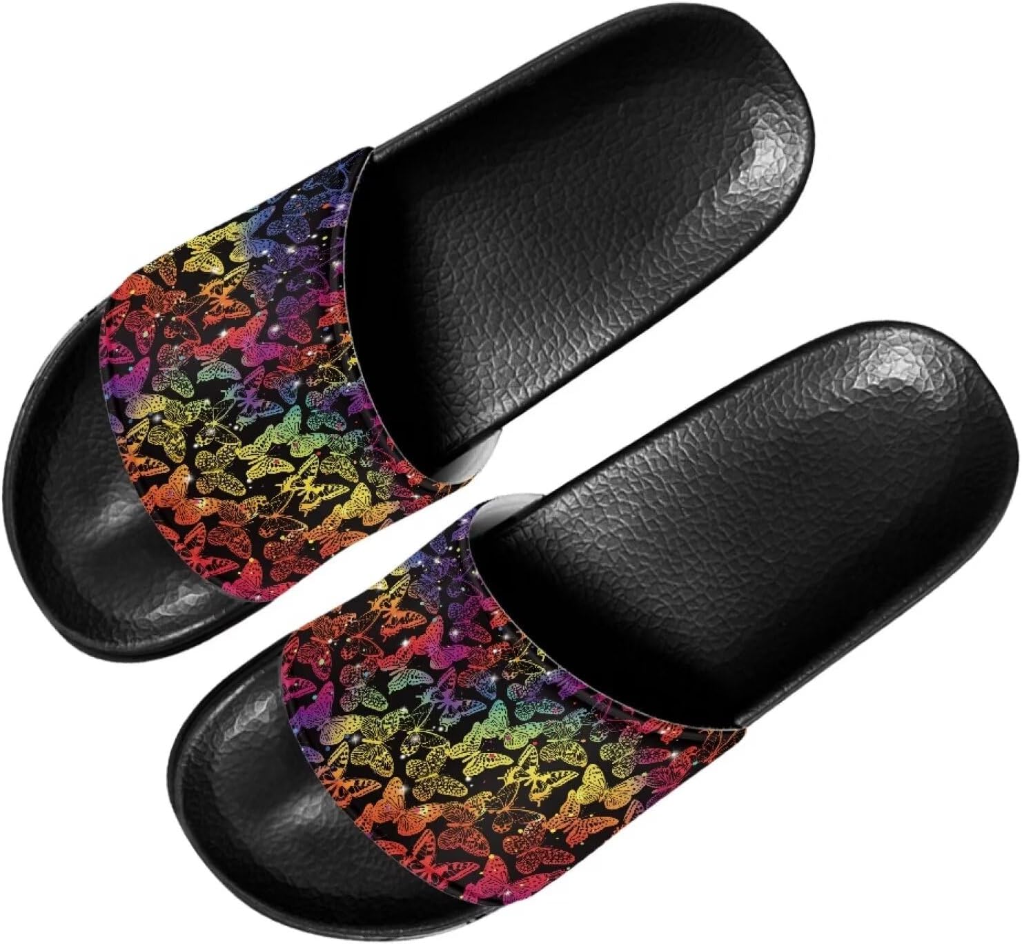 

Женские сандалии Forchrinse Retro с пчелой и подсолнухом, с поддержкой свода стопы, летние плоские тапочки для дома и улицы, Colorful Star Butterfly