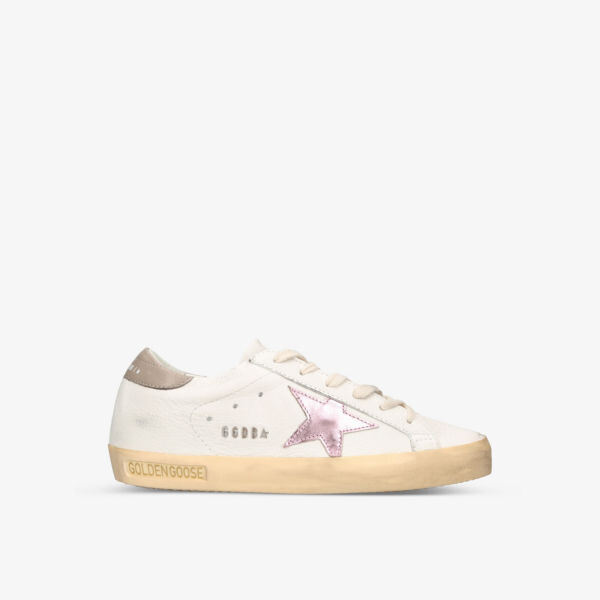 Женские кожаные низкие кеды super-star Golden Goose, белый