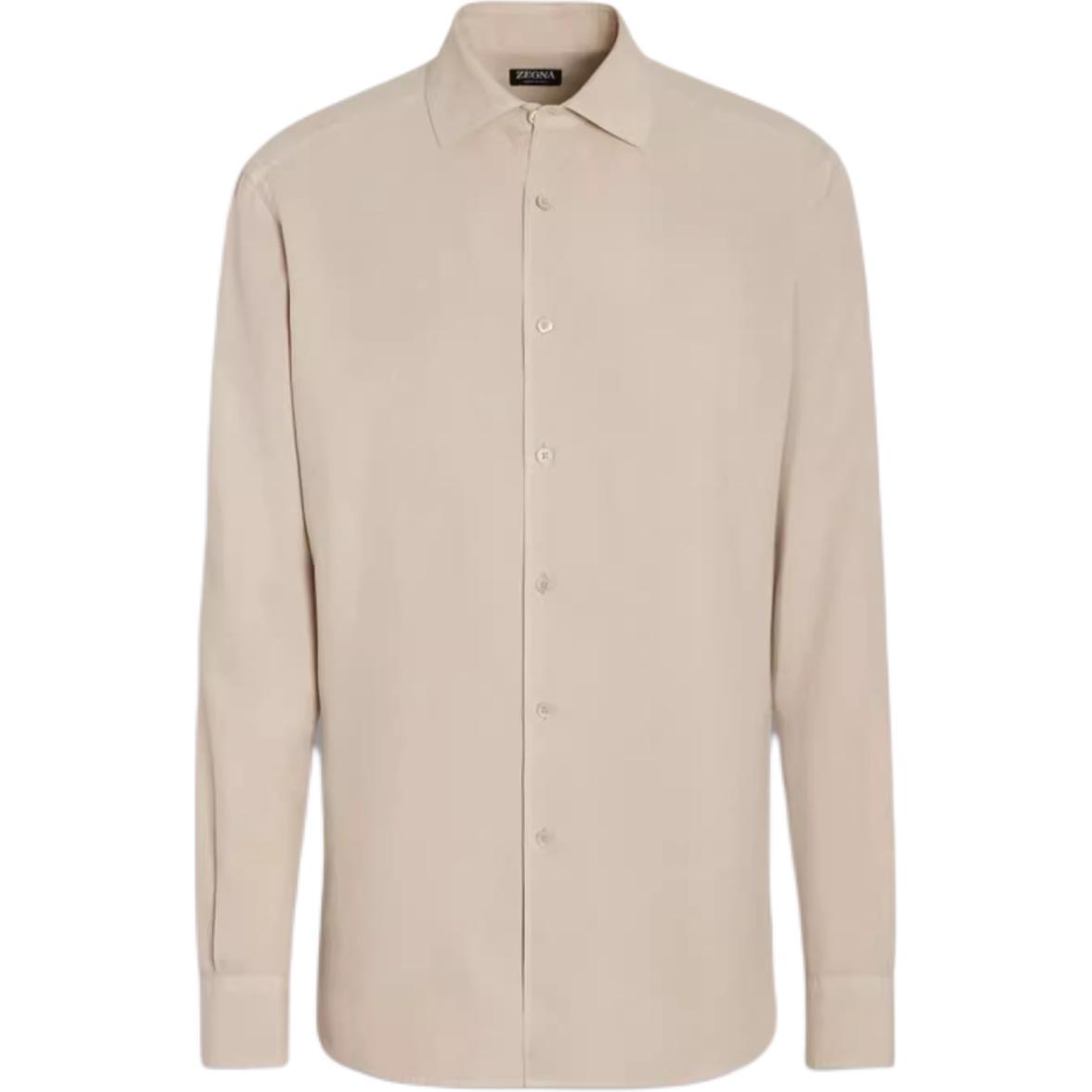 

Длинный рукав Шелковая рубашка Ermenegildo Zegna, Светло-бежевый