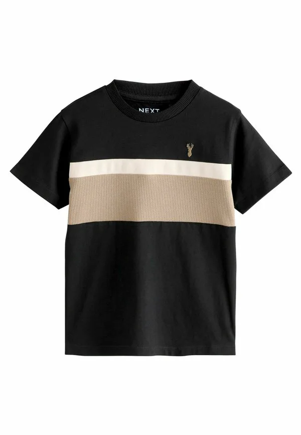 Базовая футболка с коротким рукавом и цветовыми блоками Next, Black Neutral