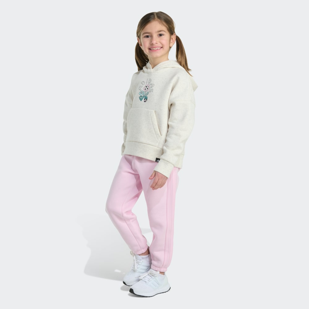 

Спортивный костюм Adidas 2-Piece Long Sleeve Hooded Heather Pullover & Jogger Set, цвет Chalk White Melange