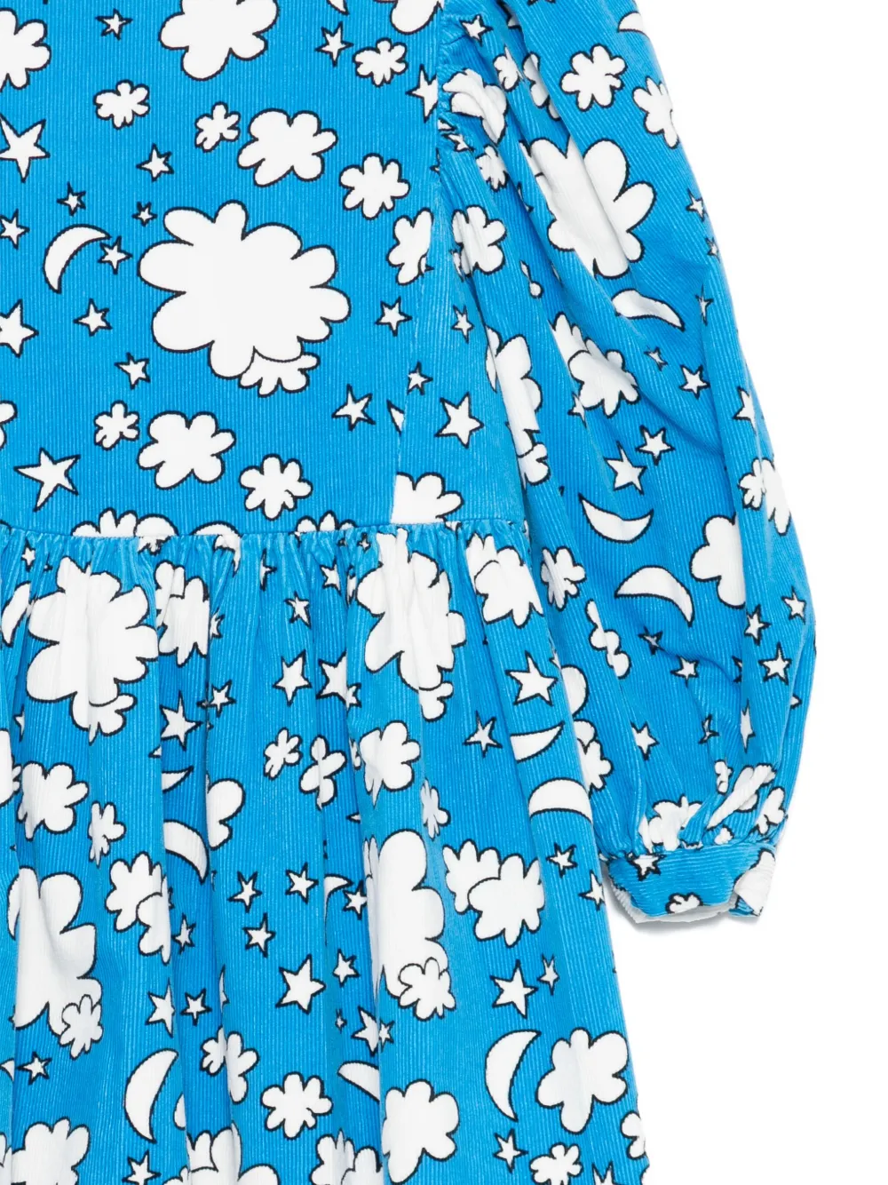 Вельветовое платье с принтом «облака и звезды» Stella McCartney Kids, синий — фото 3