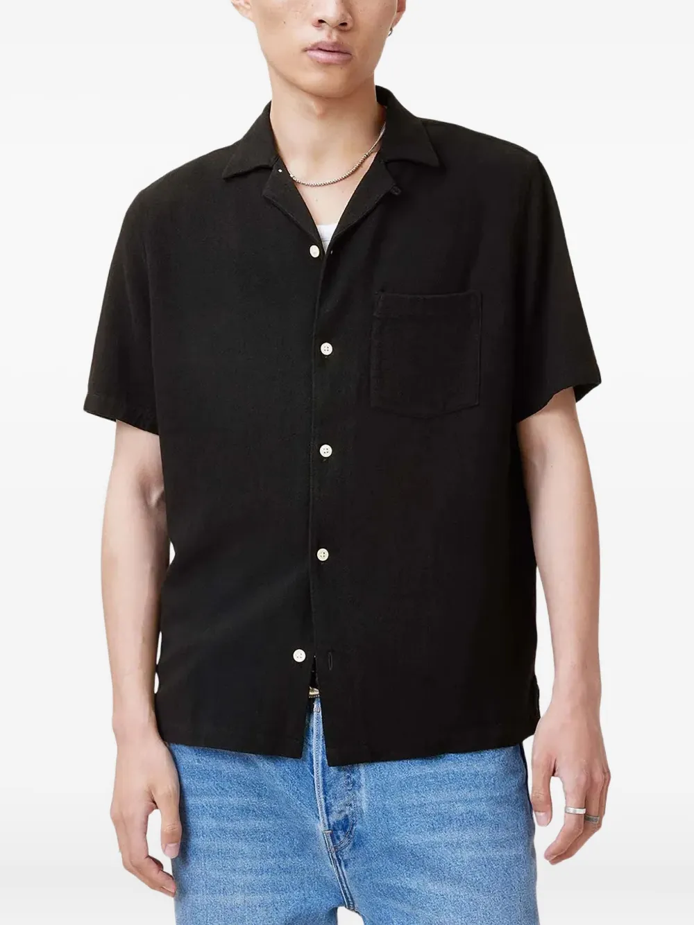 

Рубашка Hudson с короткими рукавами AllSaints, черный