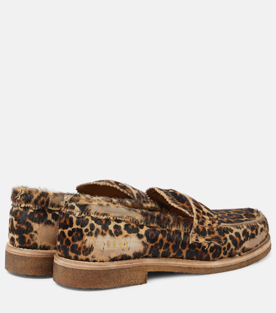 Пенни-лоферы из телячьей кожи Jerry Golden Goose, Beige Brown Leo — фото 3