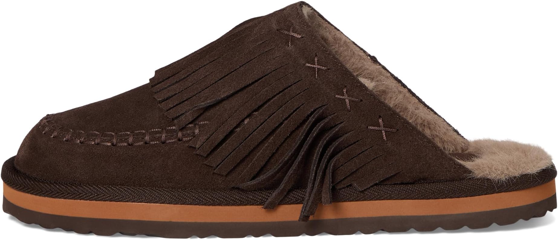 Балетки Free People Fallon Fringe Mules, цвет Chocolate Suede — фото 4