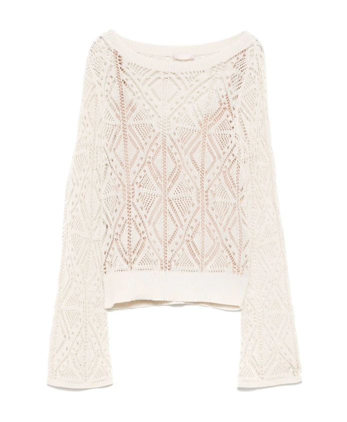 

Натуральный пуловер, стильный, удобный, повседневный, уютный. Liu Jo, бежевый