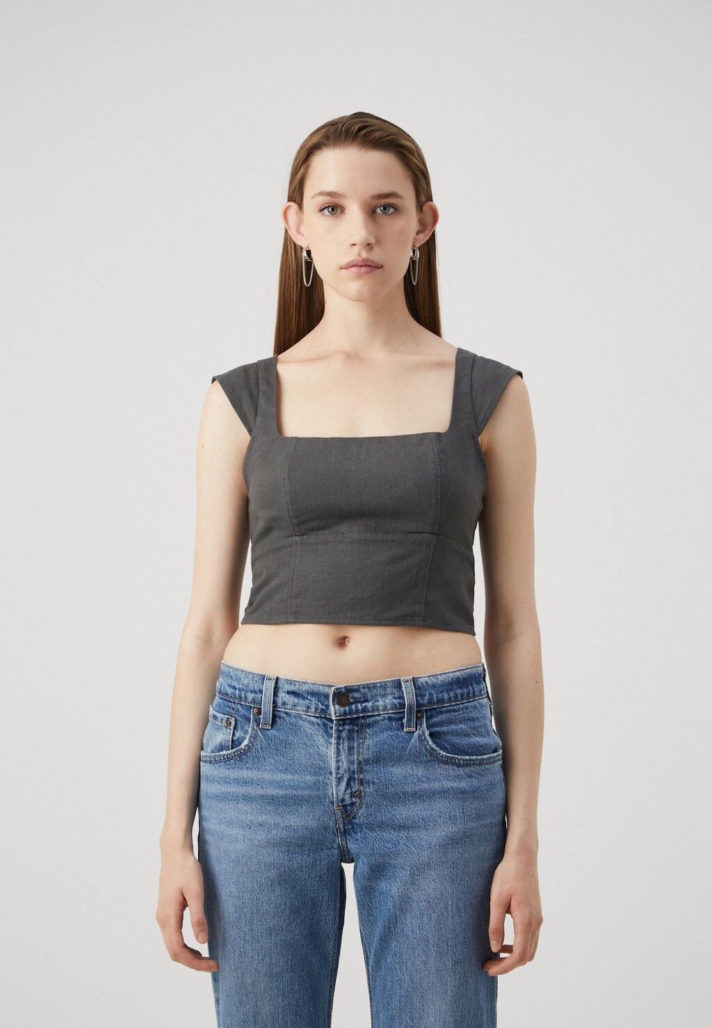 

Блуза EMEA SLIM CAP SLEEVE Hollister Co., темно-синий