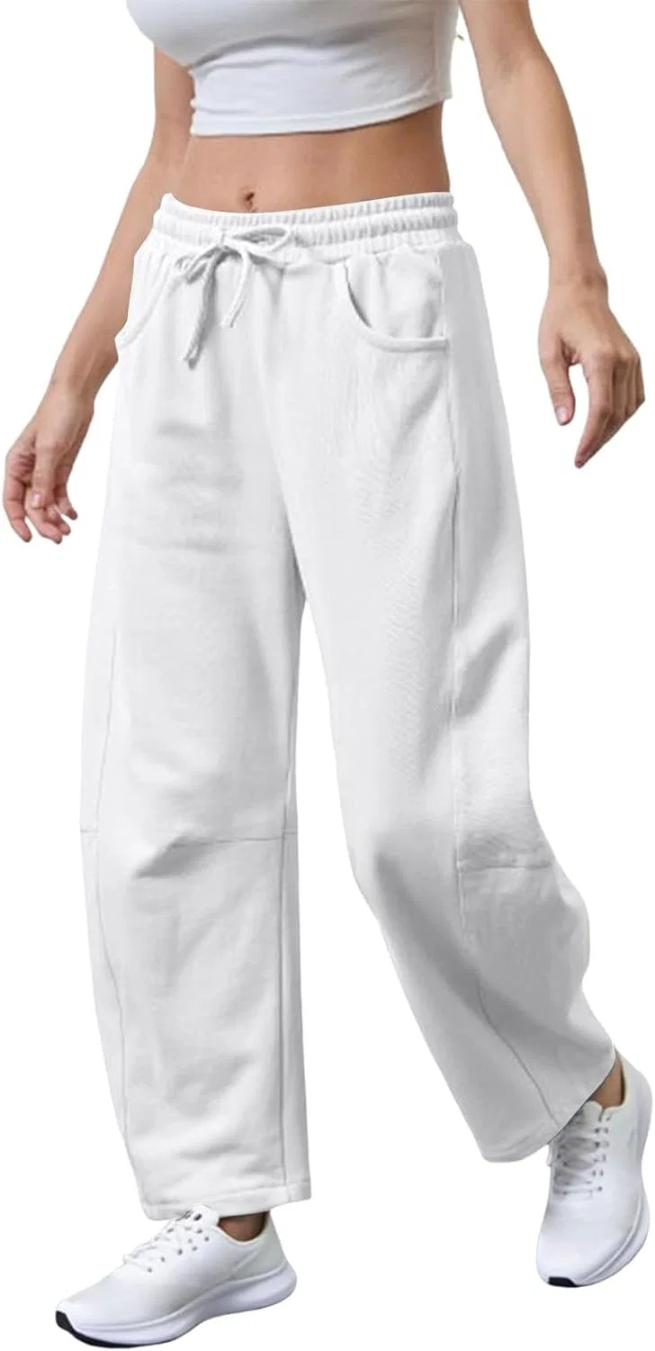 Джинсы, широкие штанины, Barrel Sweatpants, белый — фото 3