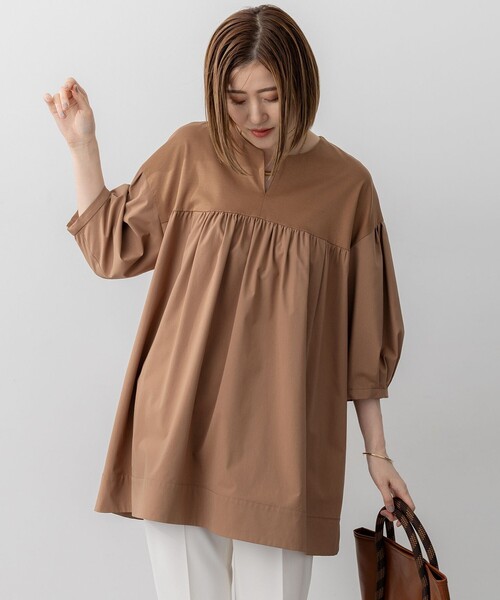 

23区 L Туника из шелковистой тафты, пригодная для стирки, бренд 23区, цвет L