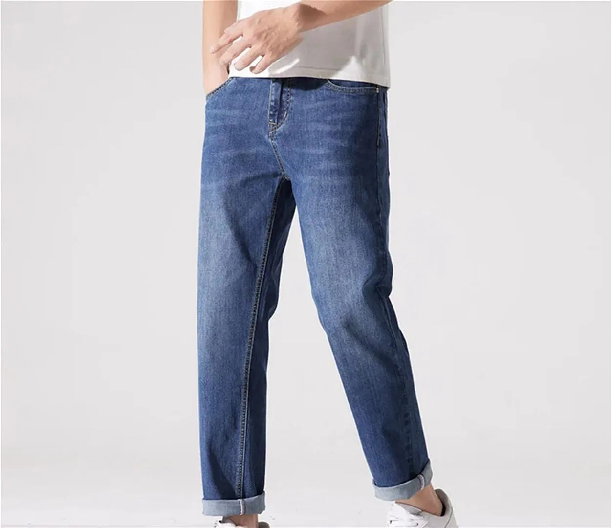 Джинсы Slim Straight Regular Fit Denim, Темно-синий — фото 3