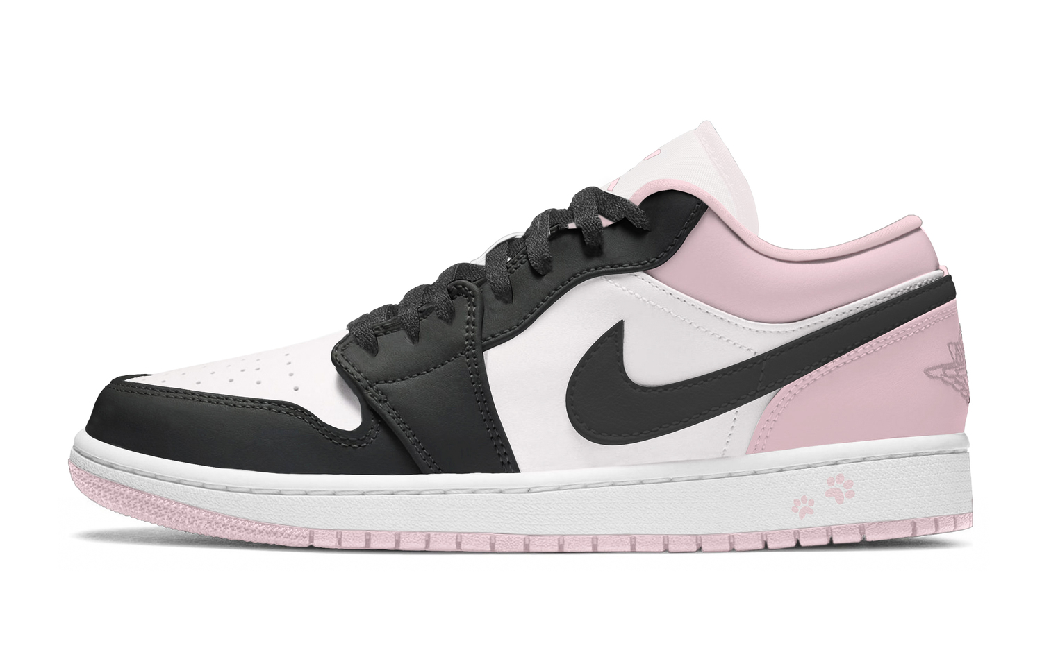 

Jordan Air 1 Ink Pink Leather Cushioning, Wear Resistant Low top Basketball Shoes Women's Black Pink