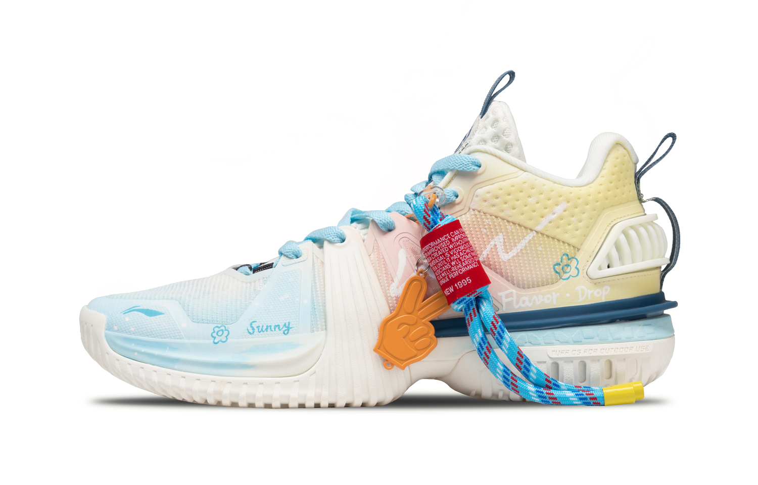 

LINING Storm 2024 амортизирующие, дышащие, поддерживающие низкие баскетбольные кроссовки для мужчин Blue Yellow