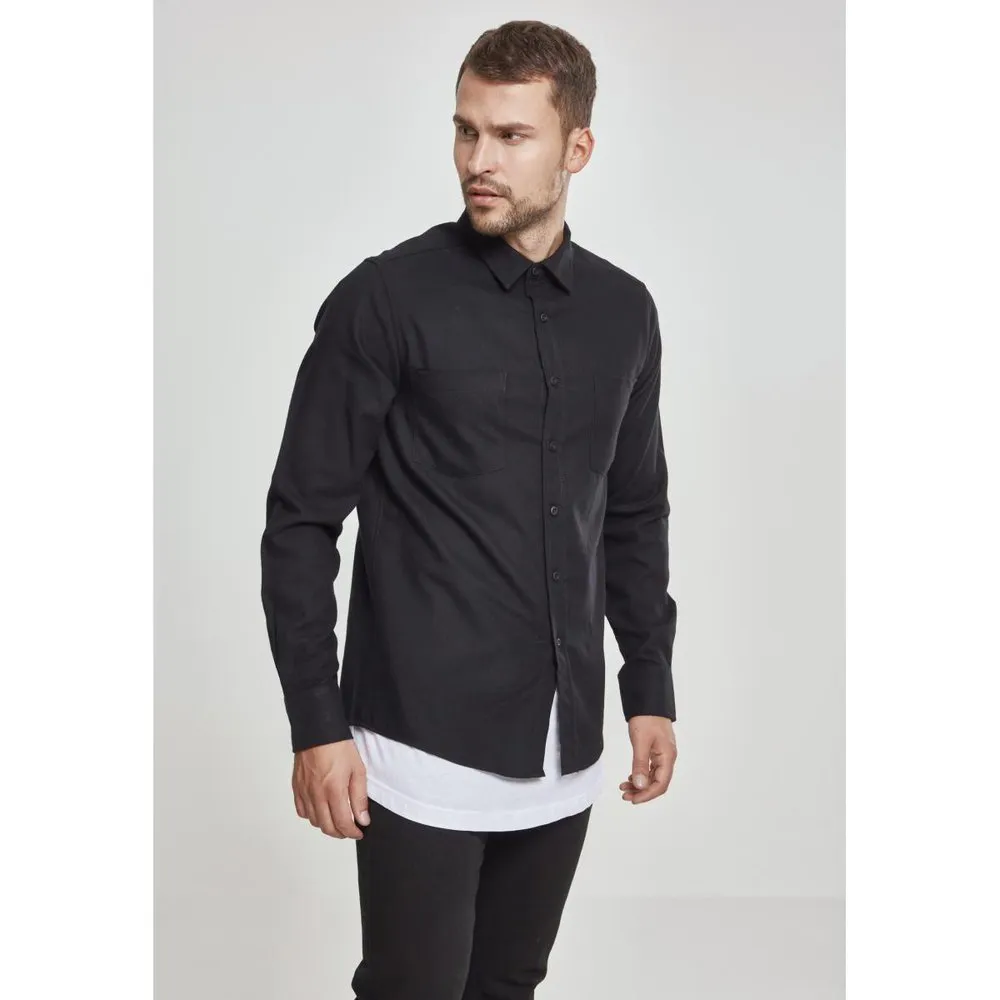 

Рубашка Urban Classics Basic Flanell, черный