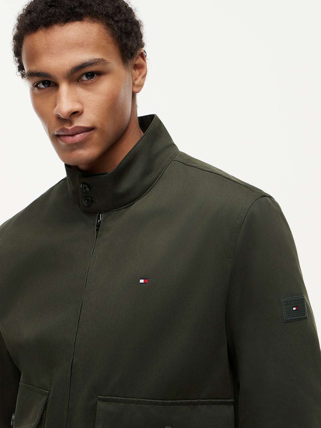 TOMMY HILFIGER Куртка межсезонная 'Harrington' в темно-зеленом цвете — фото 3