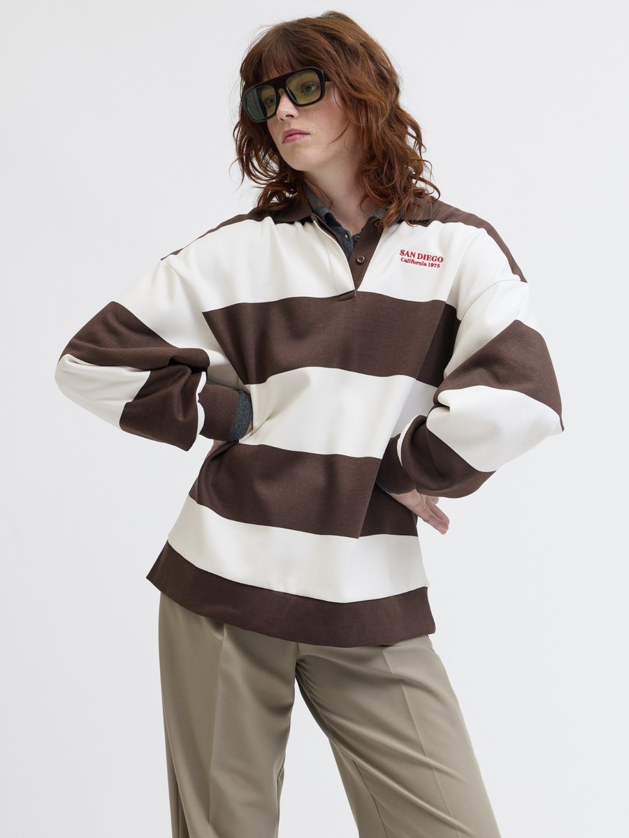 

Толстовка JJXX JXPALOMA LOOSE STRIPE POLO, Bracken/Brown