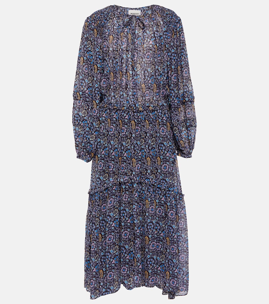 

Платье макси naema с пейсли и жоржетом Marant Etoile, мультиколор