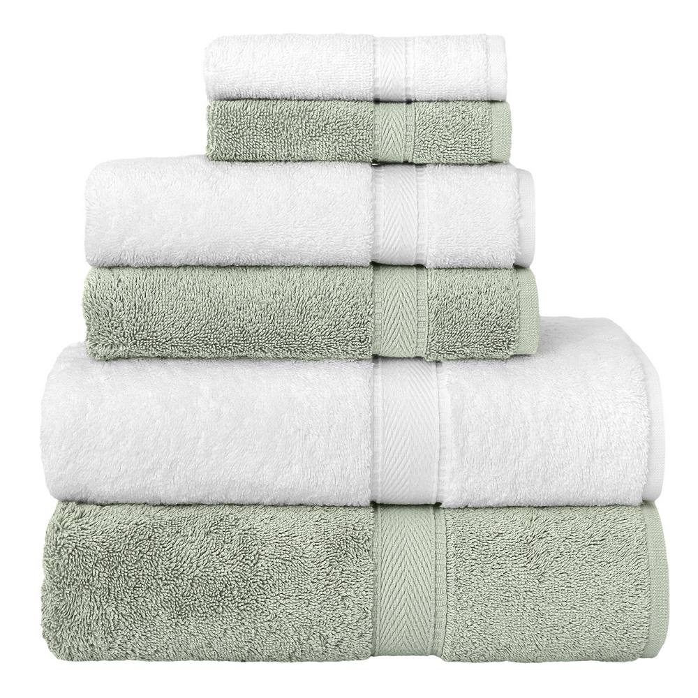 

Linum Home Textiles Набор махровых полотенец Sinemis из турецкого хлопка, 6 шт., цвет Green White