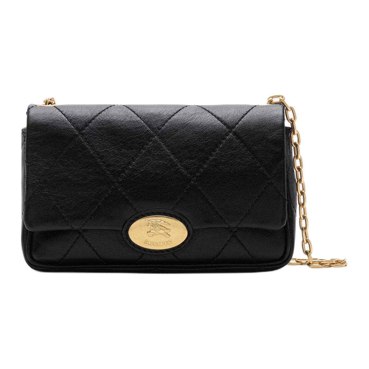 

Burberry Женская черная сумка через плечо из телячьей кожи