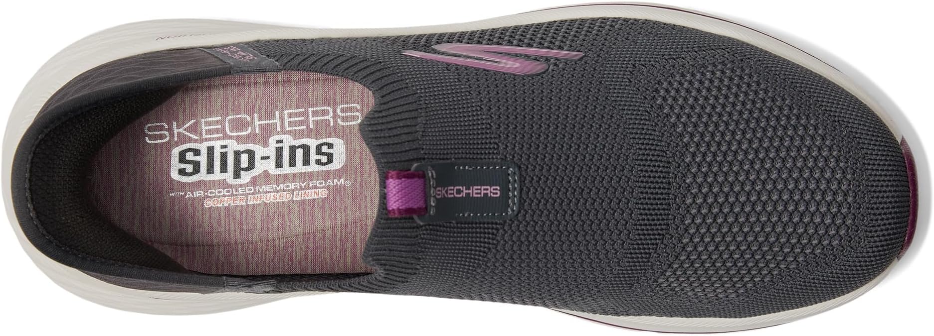 Кроссовки SKECHERS Max Cushioning Elite 2.0 Eternal Hands Free Slip-Ins, цвет Charcoal/Burgundy — фото 2