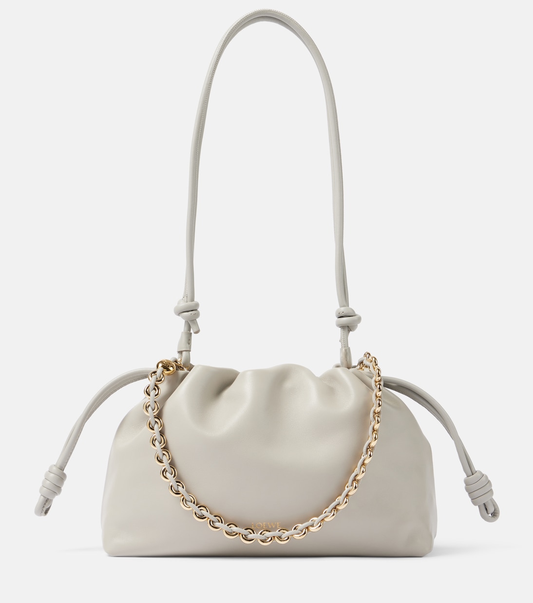 

Средняя кожаная сумка через плечо Flamenco Loewe, Shell Grey