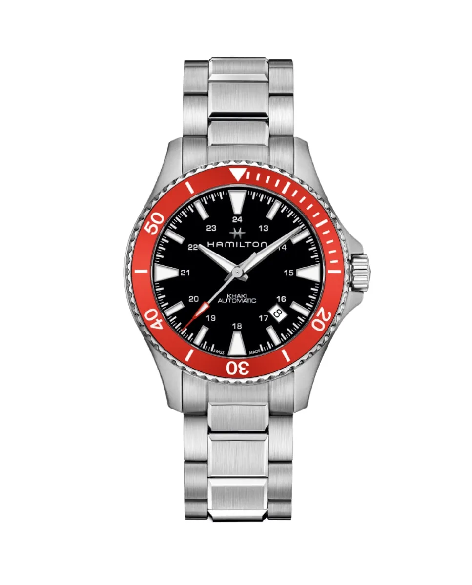 

Мужские часы Khaki Navy Scuba 40 мм с автоматическим механизмом из стали H82405130 с календарем Hamilton, серебряный