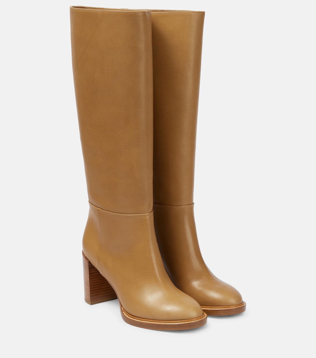 Сапоги из кожи Bocca до колена Gabriela Hearst, Dark Camel