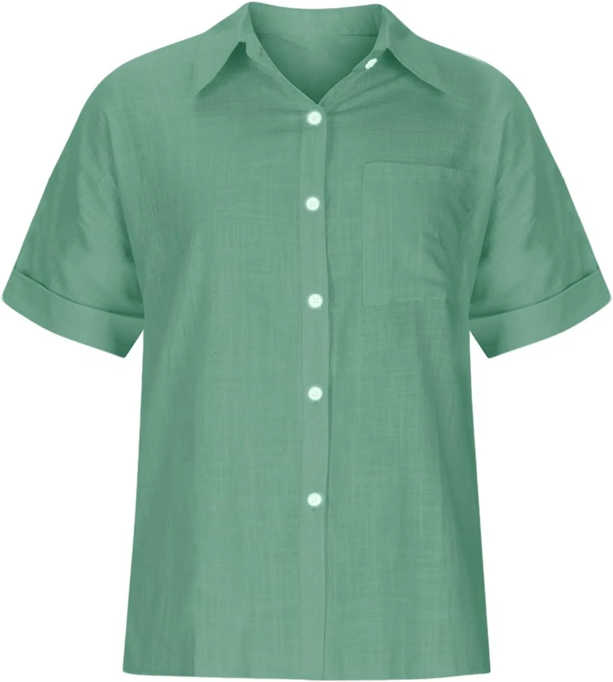 Женская блуза из льна, Casual, 01-mint Green — фото 3