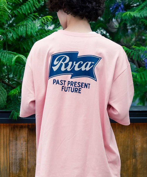 

Мужская футболка с коротким рукавом, принтом на спине и логотипом RVCA, розовый