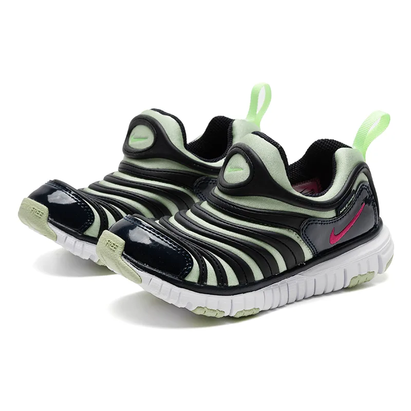 Nike Dynamo Free Cushioning Support Low top детские кроссовки для повседневной носки черно-зеленые для детей 3-7 лет — фото 4