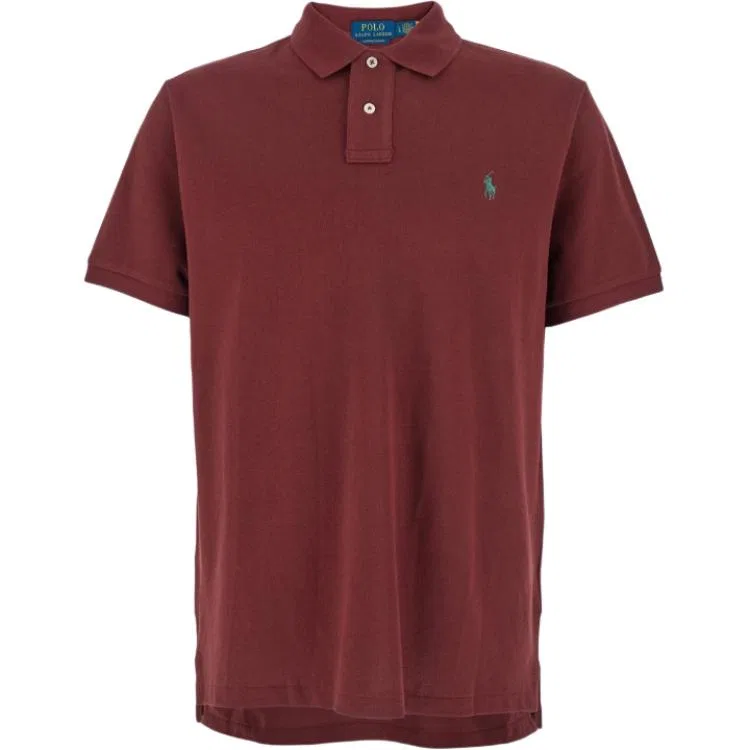 Поло с сетчатой текстурой Polo Ralph Lauren бордовый