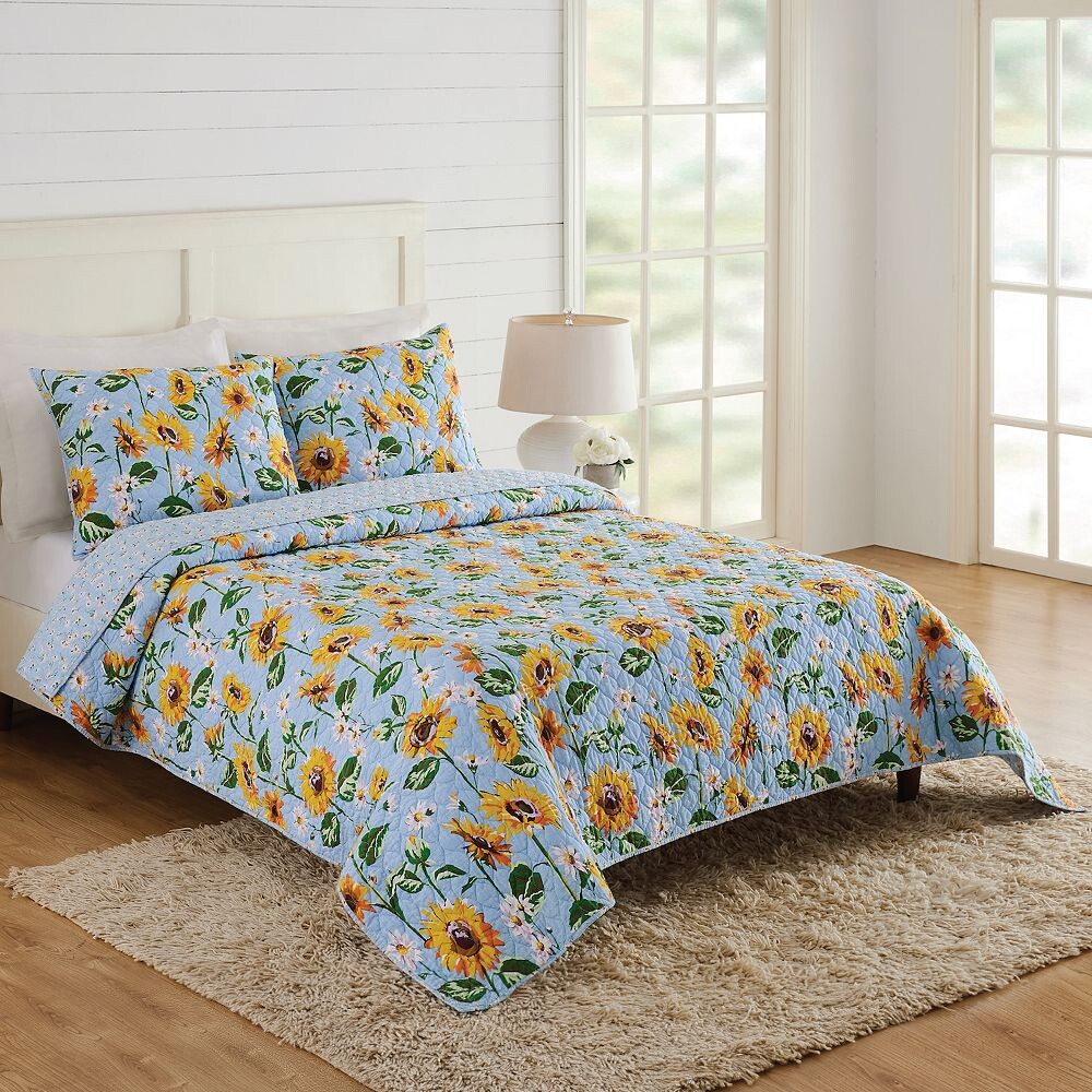 

Комплект одеял Vera Bradley Sunflower Sky с накидками, желтый
