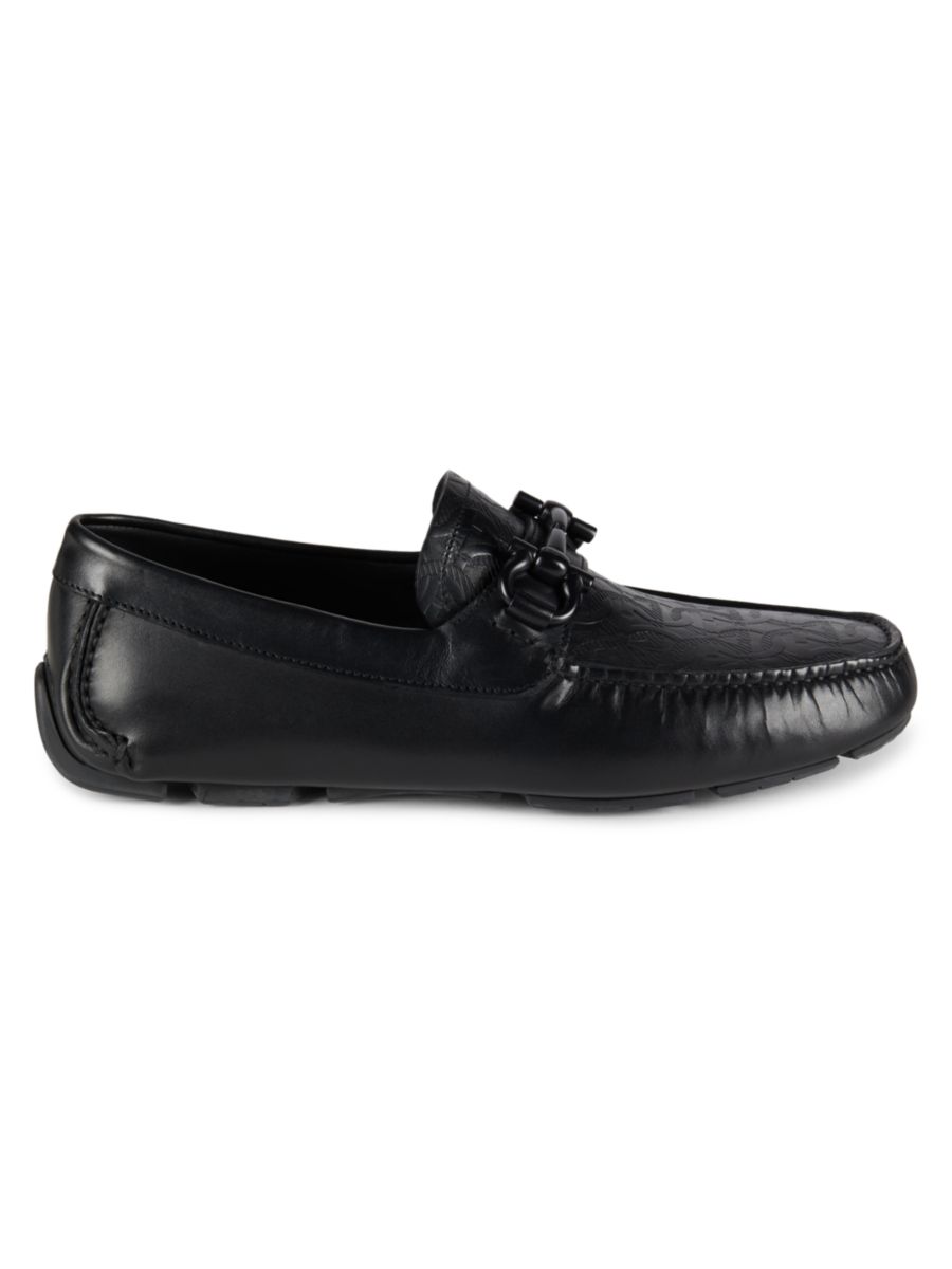 

Кожаные лоферы Parigi Monogram Bit FERRAGAMO, черный