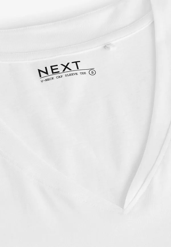 Базовая футболка с v-образным вырезом Next, New White — фото 3