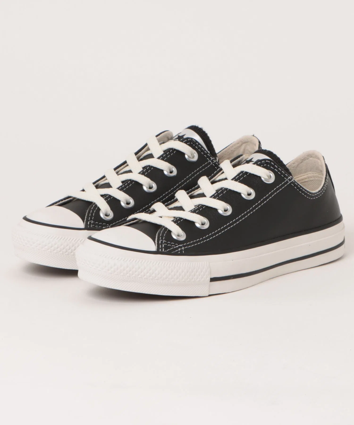Мужские кожаные кроссовки Converse LEATHER AS (R) OX чёрные — фото 2