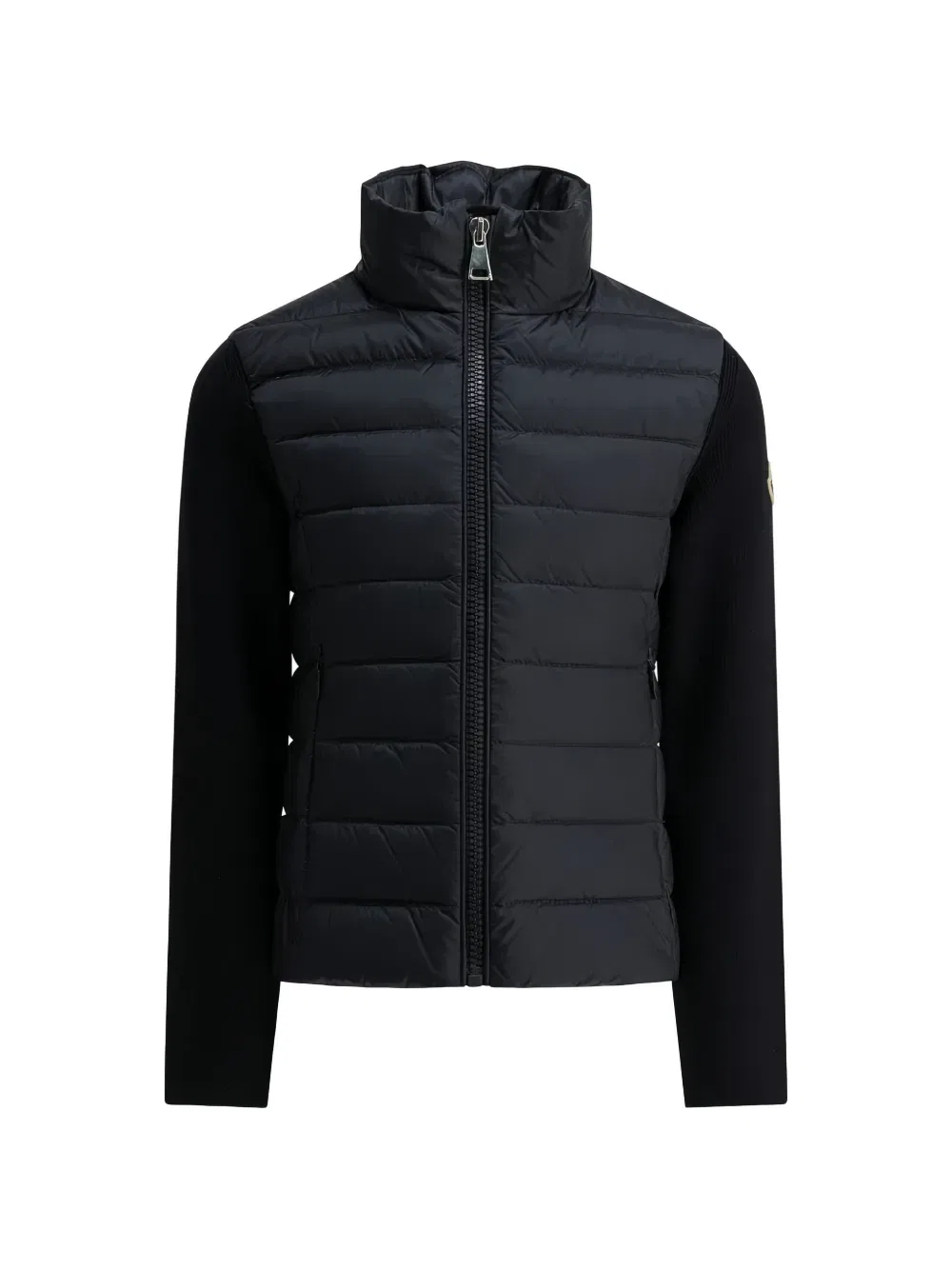 Пуховик с нашивкой-логотипом Moncler Enfant, черный
