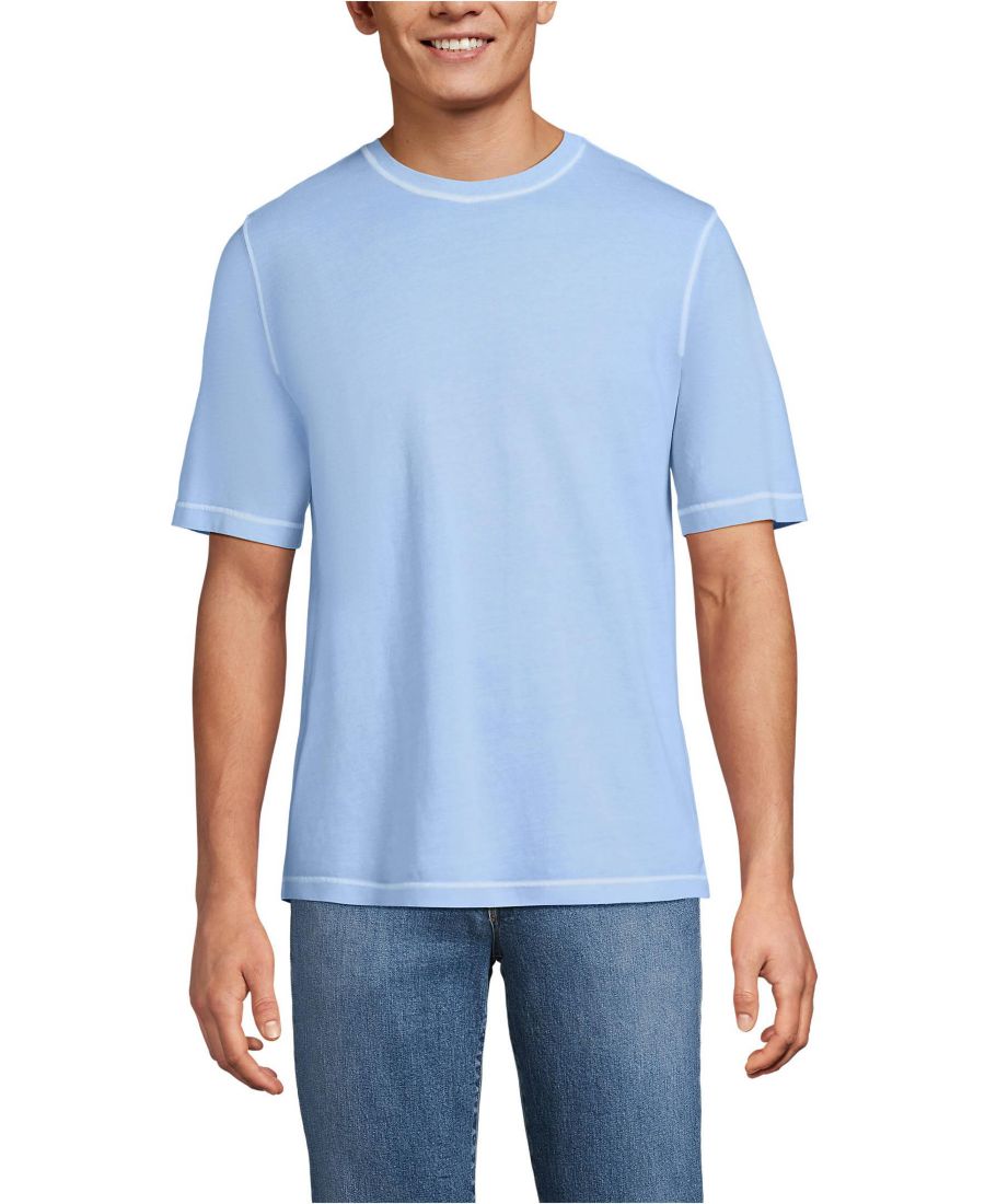 

Футболка с коротким рукавом больших размеров, выцветшая на солнце Lands' End, Powder blue garment dye, Синий, Футболка с коротким рукавом больших размеров, выцветшая на солнце Lands' End, Powder blue garment dye