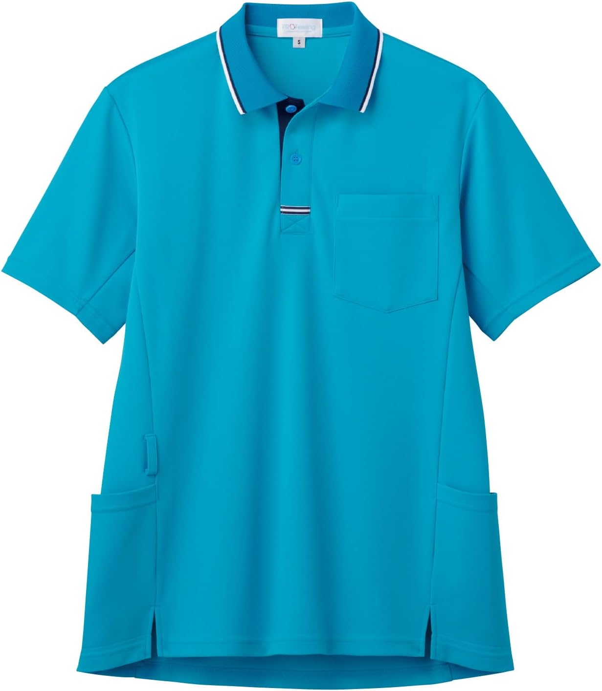 

Футболка-поло с коротким рукавом PROFeeling (унисекс) - прохладная, с боковыми карманами, лавандовый, бирюзово-синий