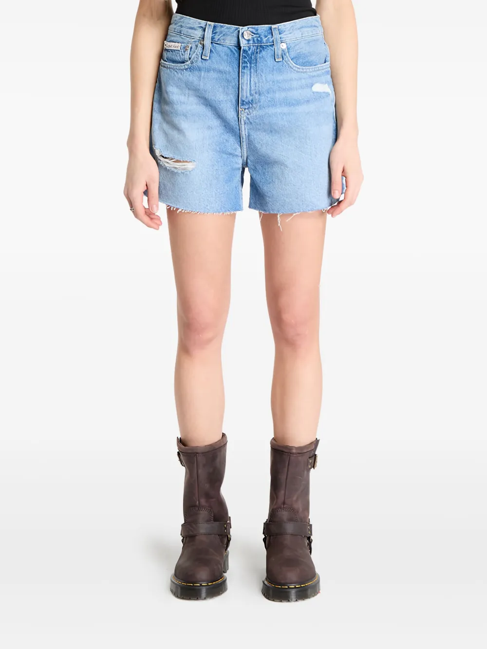 

Джинсовые шорты с эффектом потертости Calvin Klein, синий