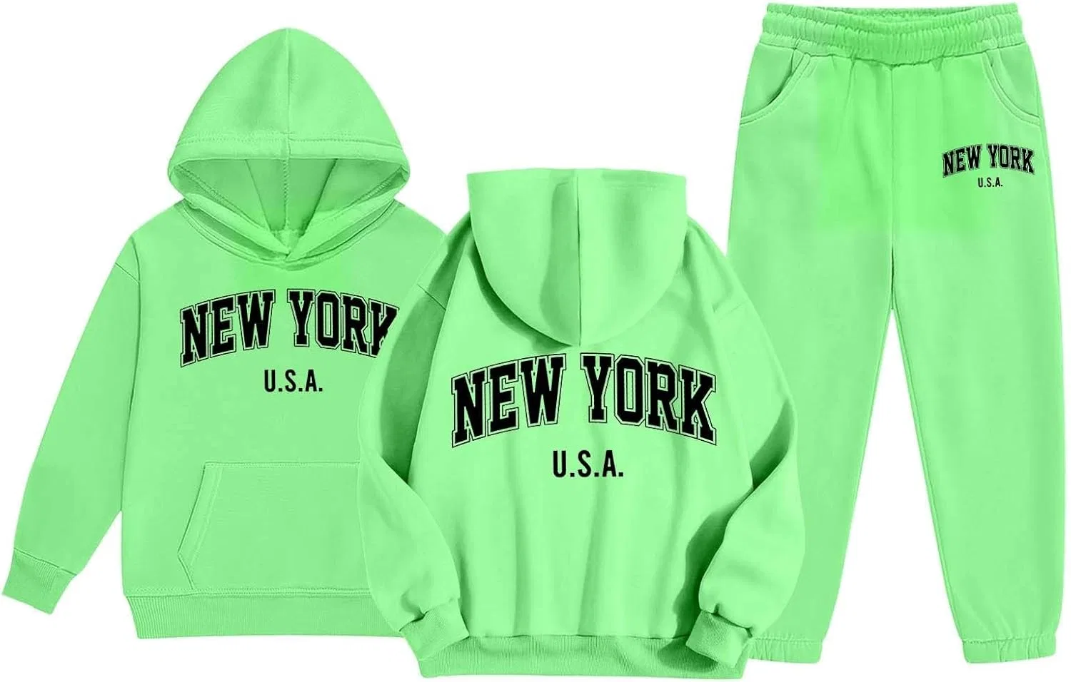 Детский спортивный костюм с принтом Brooklyn, Generic, Z02 Green — фото 4