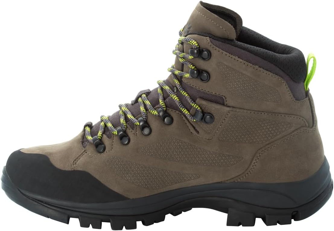 Мужские походные ботинки Jack Wolfskin Rebellion Texapore Mid, хаки — фото 2